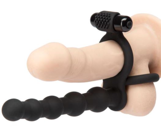 Double Fun Beaded Vibrating Double Penetration Strap-On Double Fun Beaded Vibrating Double Penetration Strap-On